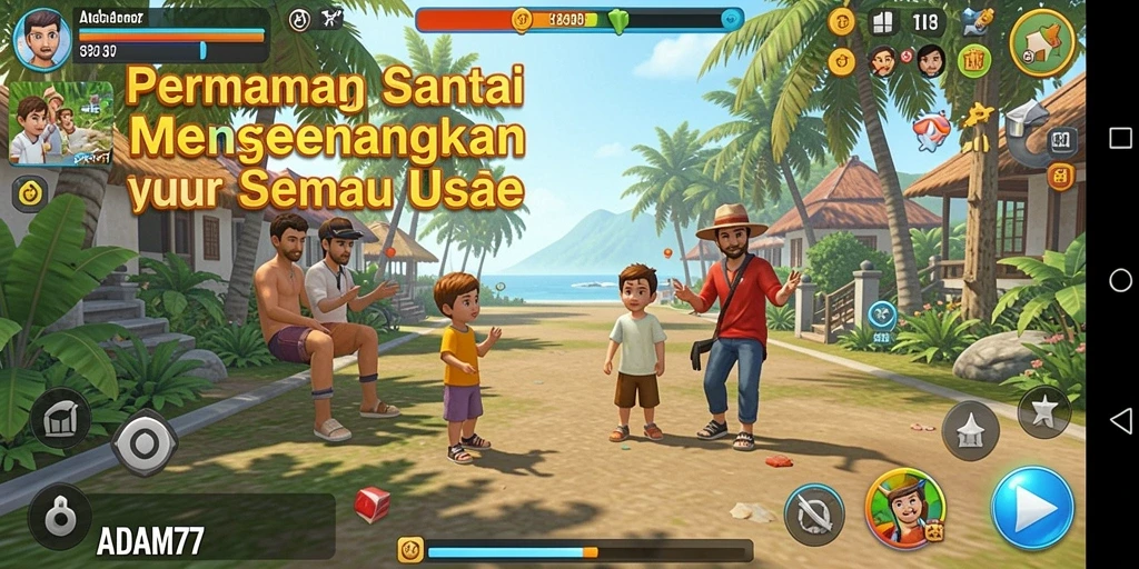 Tampilan gameplay seru di ADAM77 dengan berbagai karakter dan tantangan.