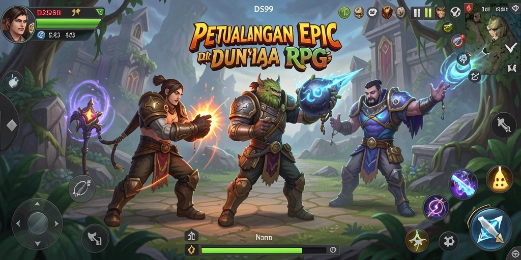 Screenshot gameplay DS99 menunjukkan aksi pertempuran yang mendebarkan.