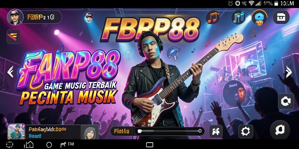 Tampilan gameplay interaktif dari FBRP88 dengan lagu-lagu favorit.