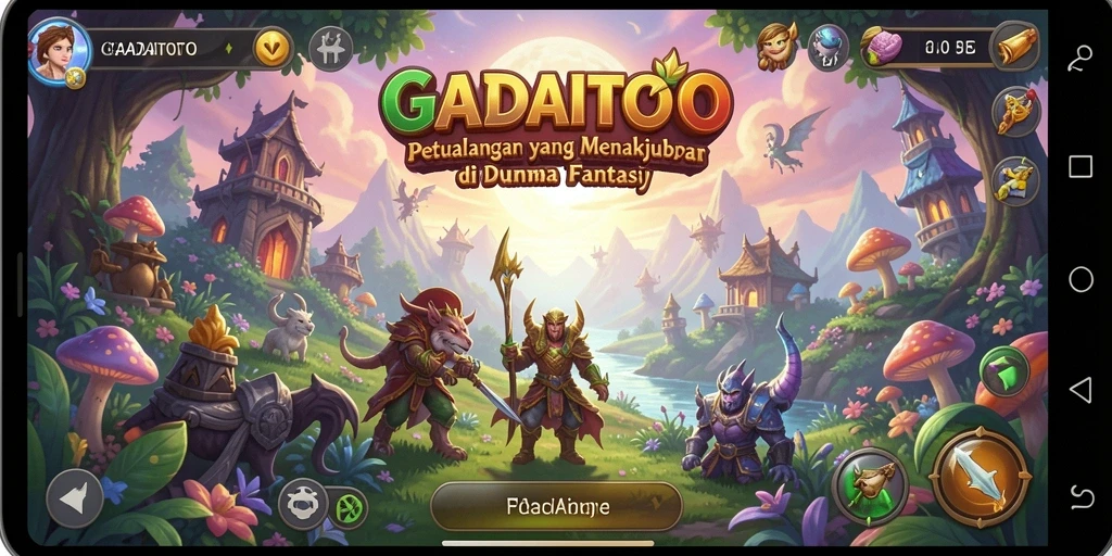 Tangkapan layar GADAITOTO menampilkan gameplay penuh aksi di dunia petualangan.