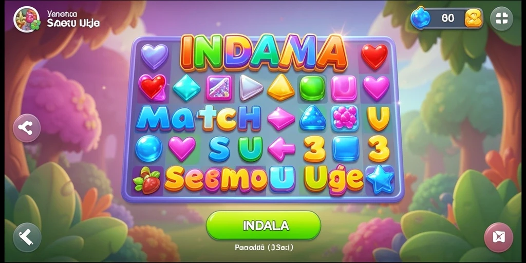 Screenshot gameplay menunjukkan aksi seru mencocokkan objek.