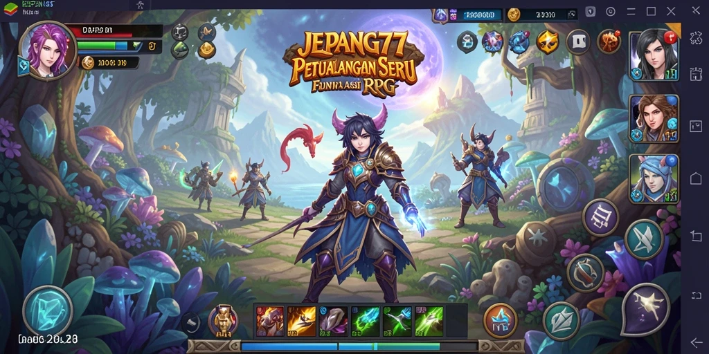 Screenshot gameplay RPG JEPANG77 yang menampilkan pertempuran mendebarkan.