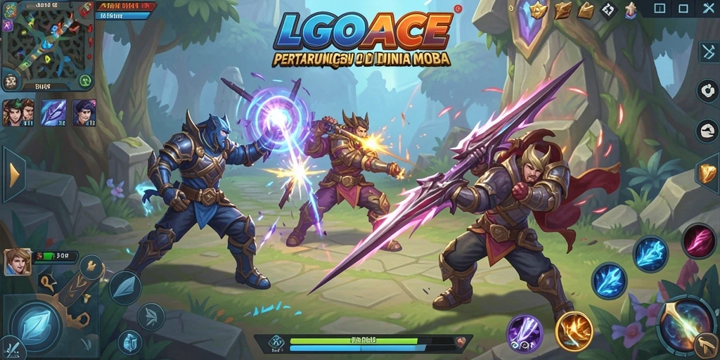 Tampilan gameplay MOBA yang mendebarkan di LGOACE.
