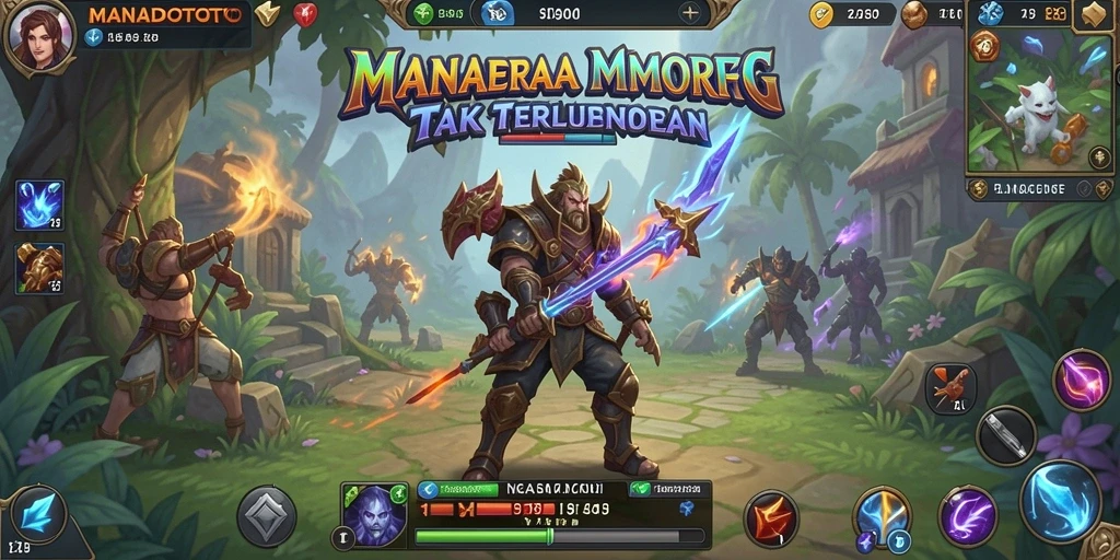 Tangkapan layar MANADOTOTO menunjukkan aksi pertarungan yang seru dan penuh warna.