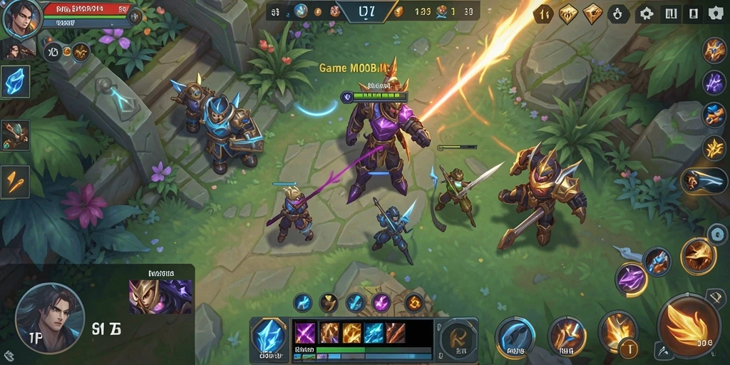 Screenshot MPO76 menunjukkan aksi seru dalam pertempuran MOBA.