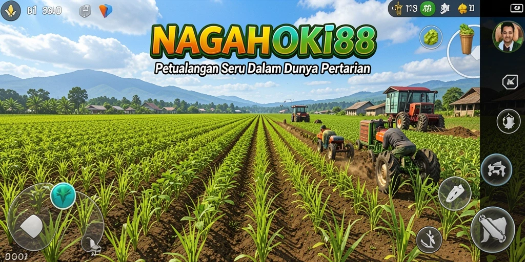 Tampilan gameplay seru dari NAGAHOKI88 dengan berbagai aktivitas di pertanian.