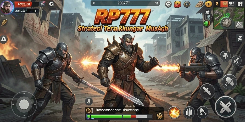 Screenshot dari gameplay RP777 yang menunjukkan pertempuran strategi.