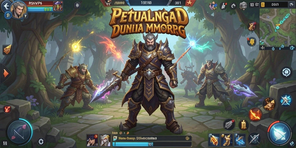 Screenshot utama RSNVIP6 menampilkan aksi pertarungan dinamis dalam MMORPG.