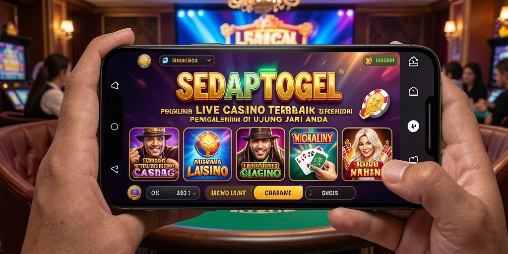 Tampilan gameplay Live Casino yang interaktif dan mendebarkan di SEDAPTOGEL.