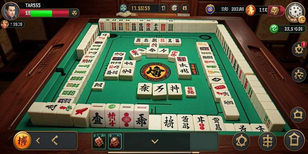 Tampilan antarmuka permainan Mahjong TAR555 yang menarik dan interaktif.