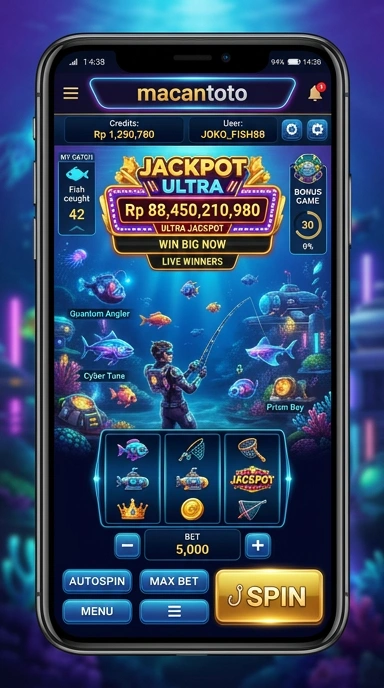 Tampilan antarmuka sederhana macantoto untuk pengguna Android.